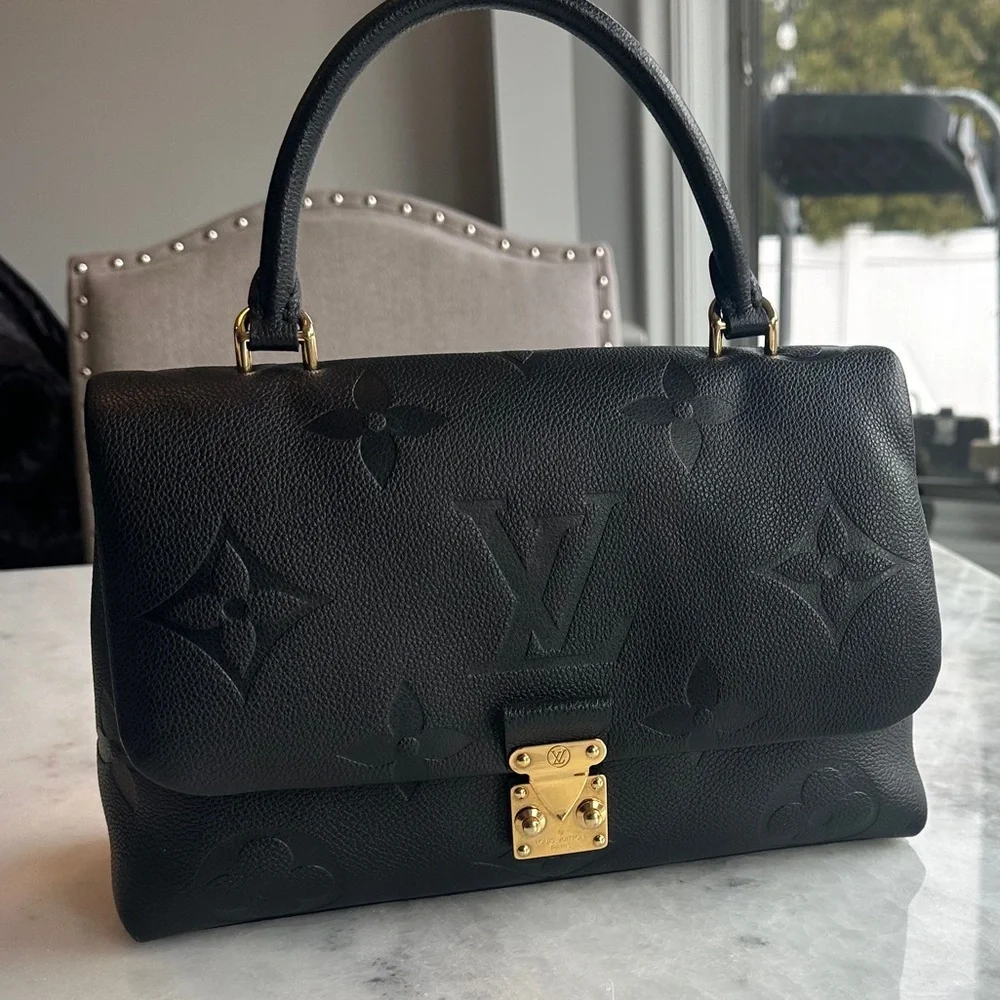 Louis Vuitton Madeleine MM Black Monogram Empreinte Top Handle Satchel Gold - Picture 2 of 12